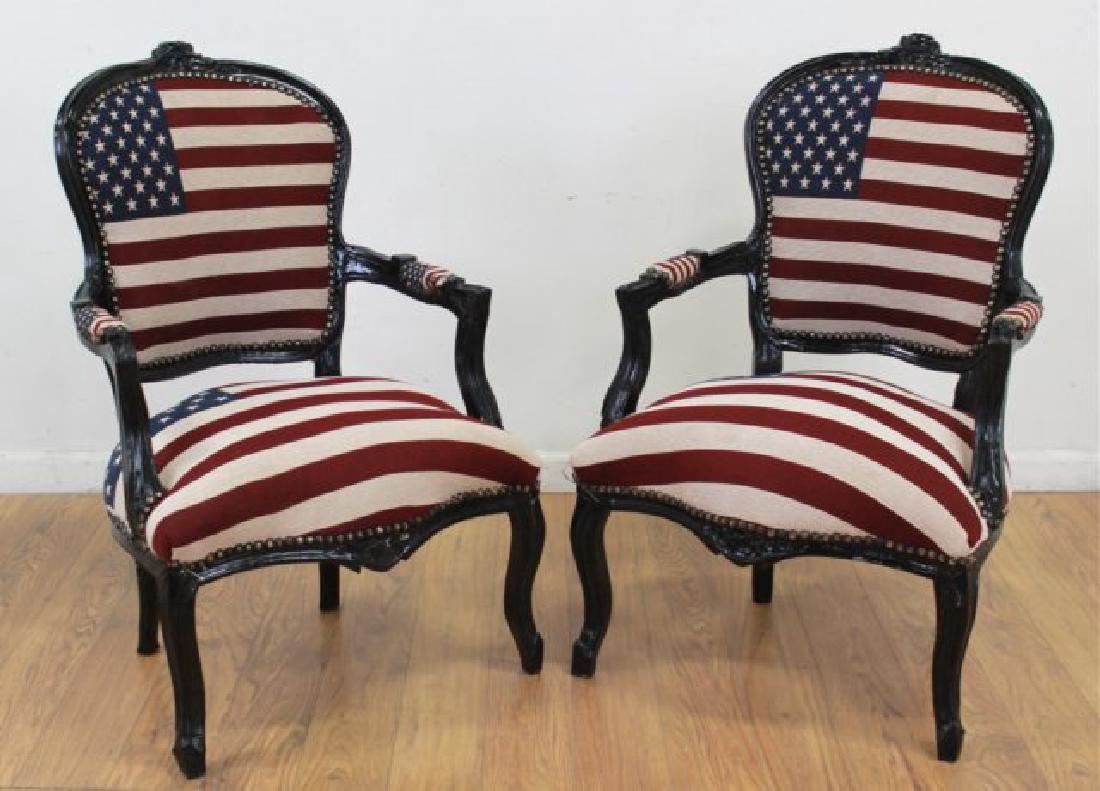 Pair French Style Armchairs (1 of 5)