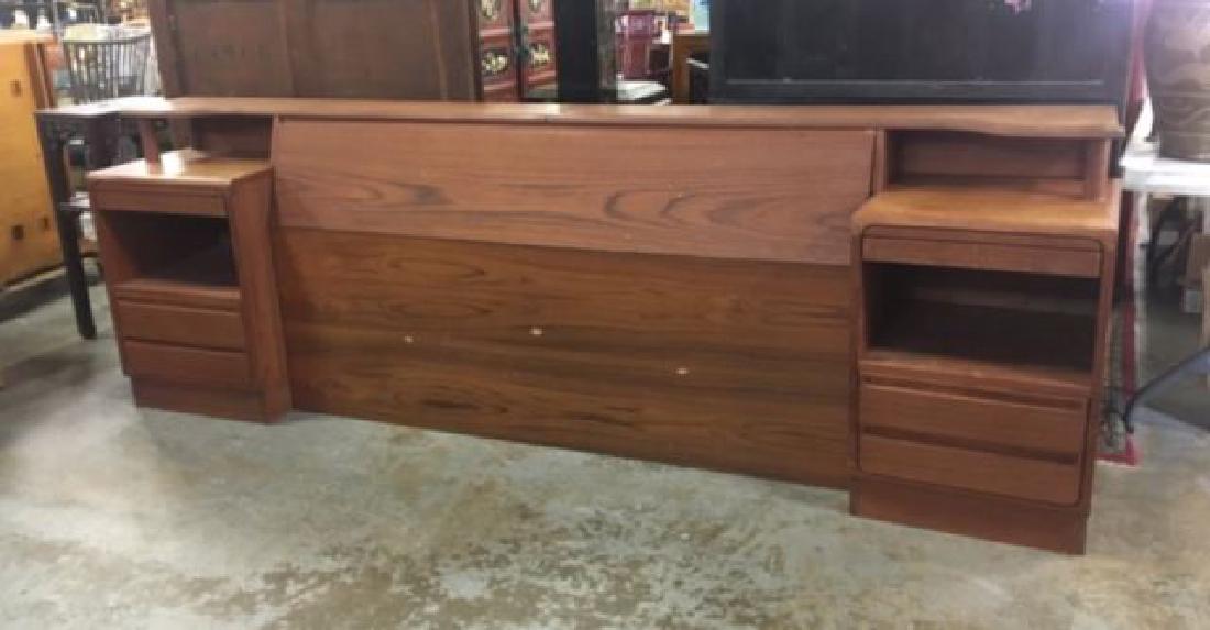 :Pair Danish Modern Nightstands & Headboard (1 of 6)
