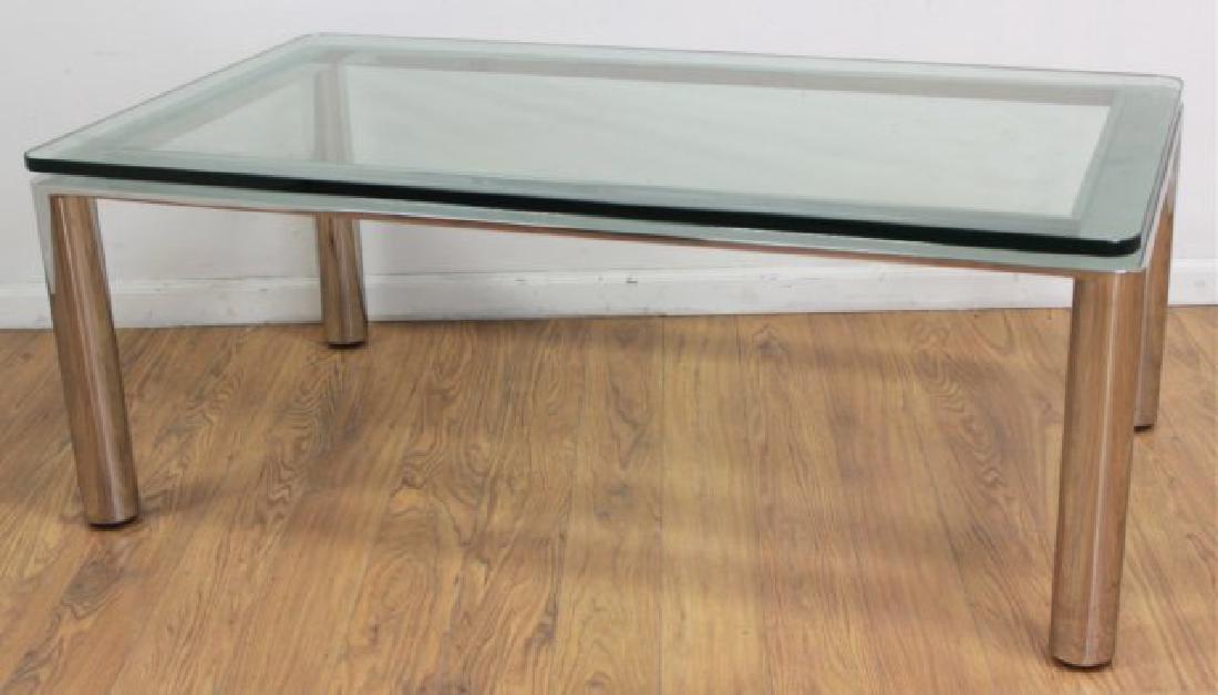 Sergio Asti Chrome & Glass Coffee Table (1 of 3)
