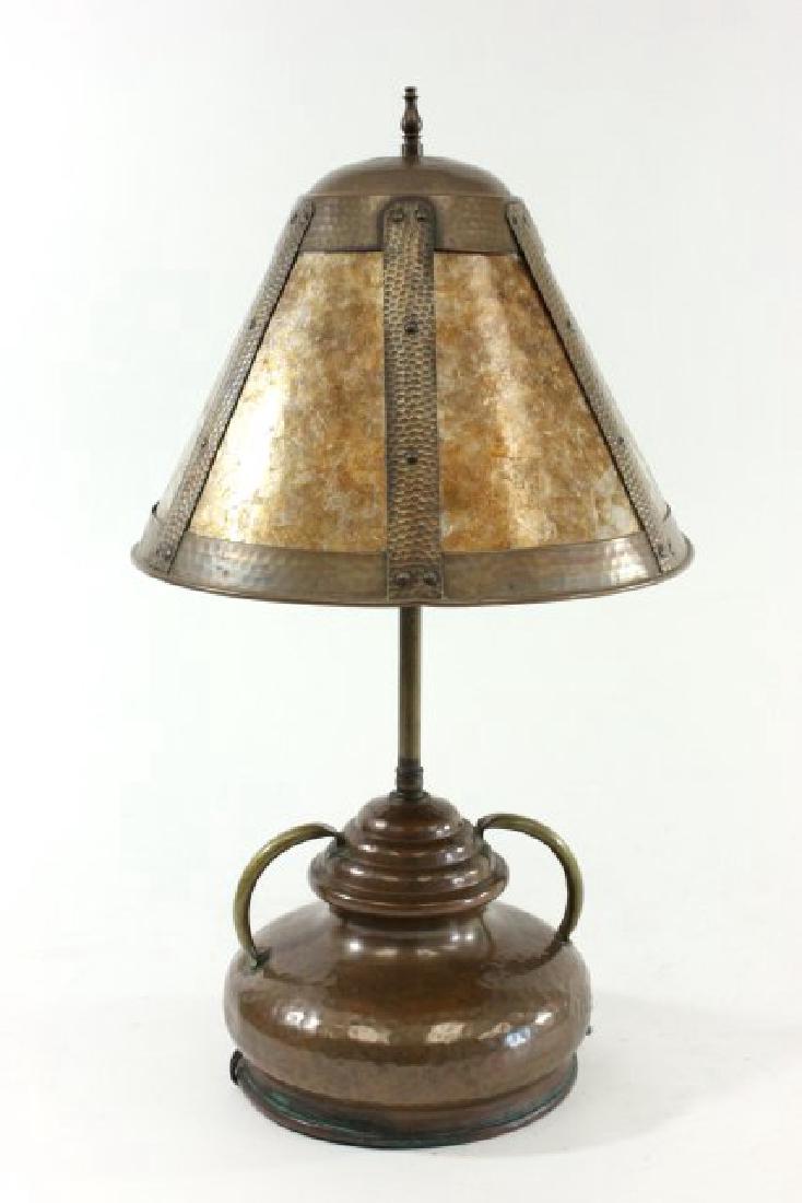 Arts & Crafts Copper & Mica Table Lamp (1 of 3)