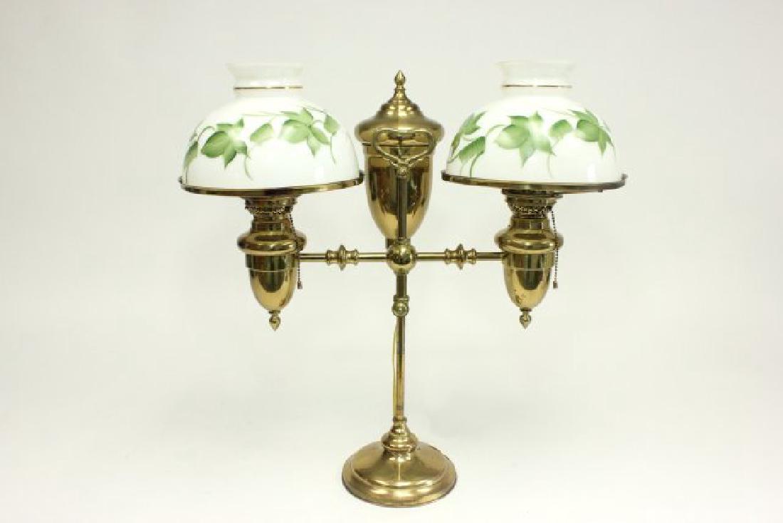 :Polished Brass Double Student Lamp (1 of 5)