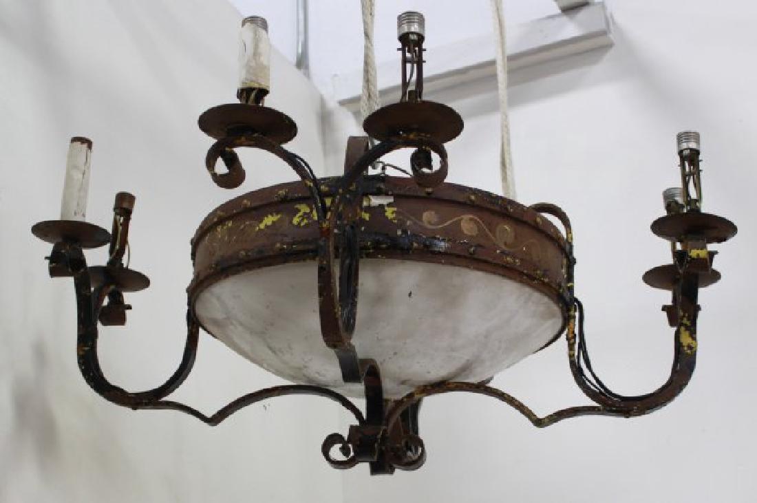 Gothic Style Tole Chandelier with Glass Dome (1 of 2)
