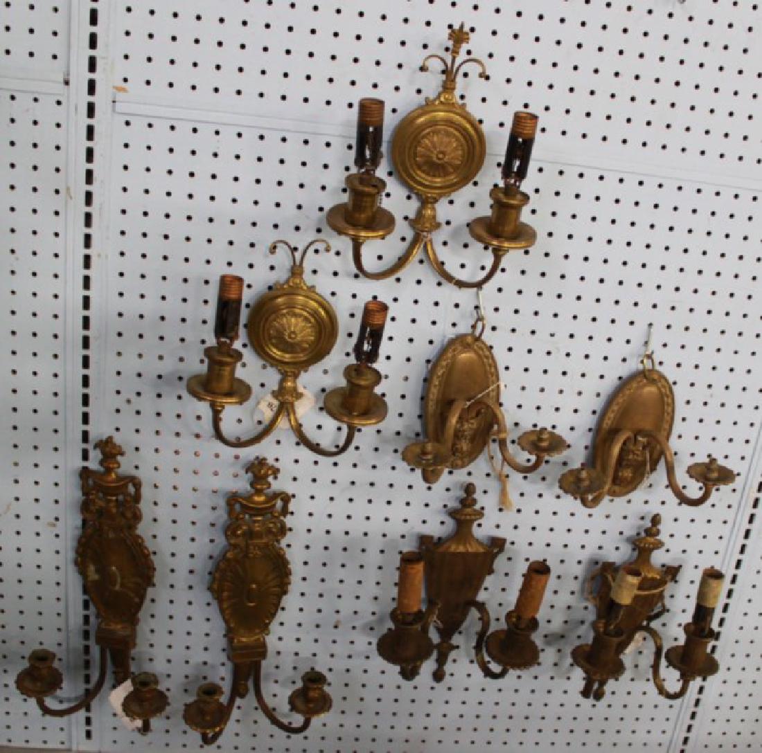 4 Pairs Neoclassic Style Brass Wall Sconces (1 of 5)