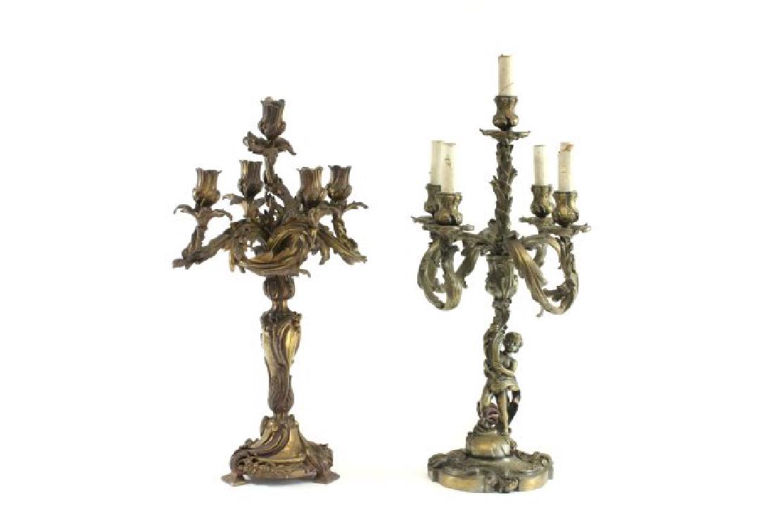 2 Louis XV Style Bronze 5-Light Candelabra (1 of 7)