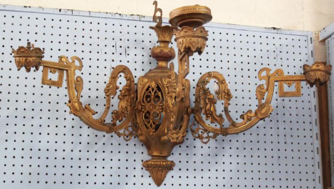 Large Renaissance Revival Gilt Metal Gas Sconces (1 of 3)