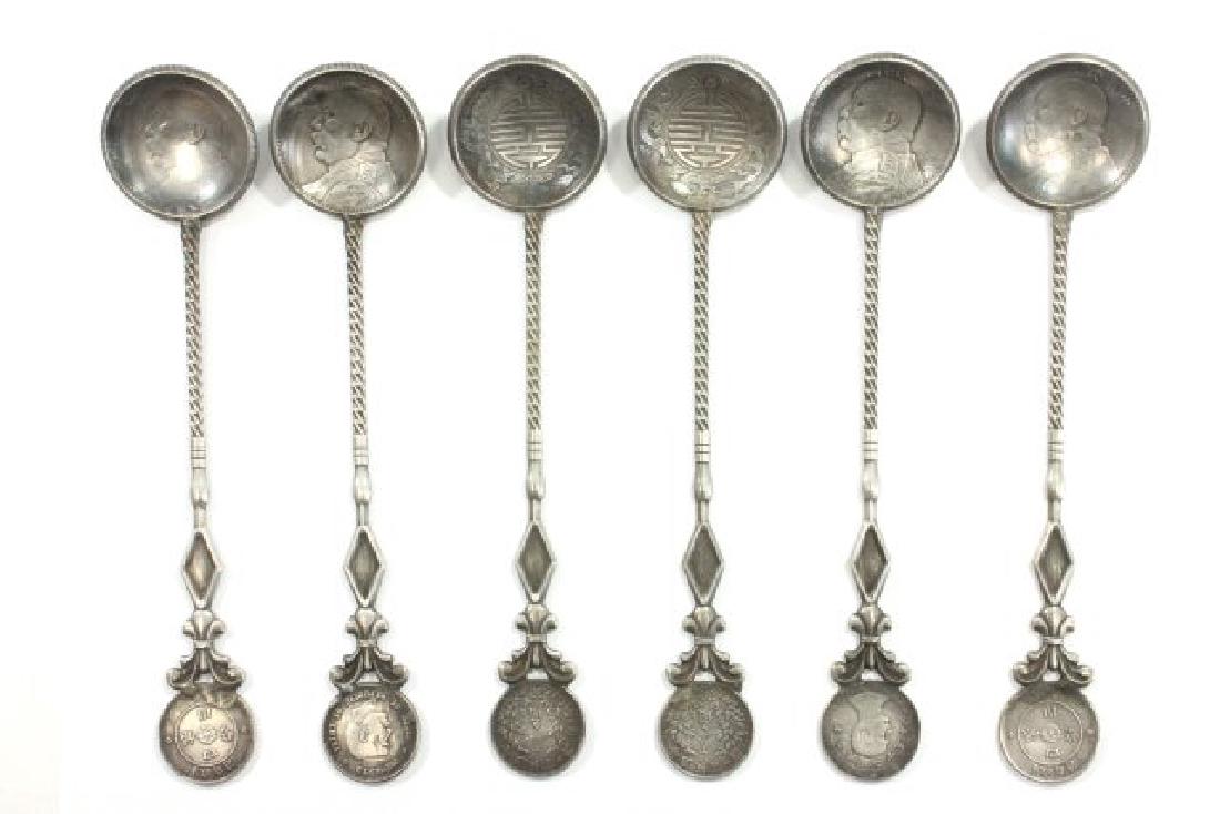 6 Chinese Silver Coin Spoons (1 of 9)