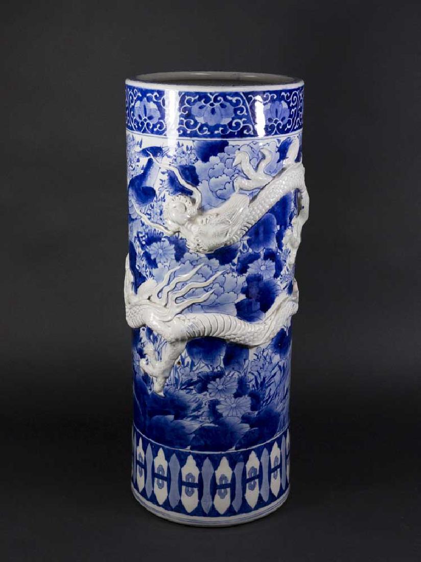 Rare Chinese Blue & White Porcelain Umbrella Stand (1 of 7)
