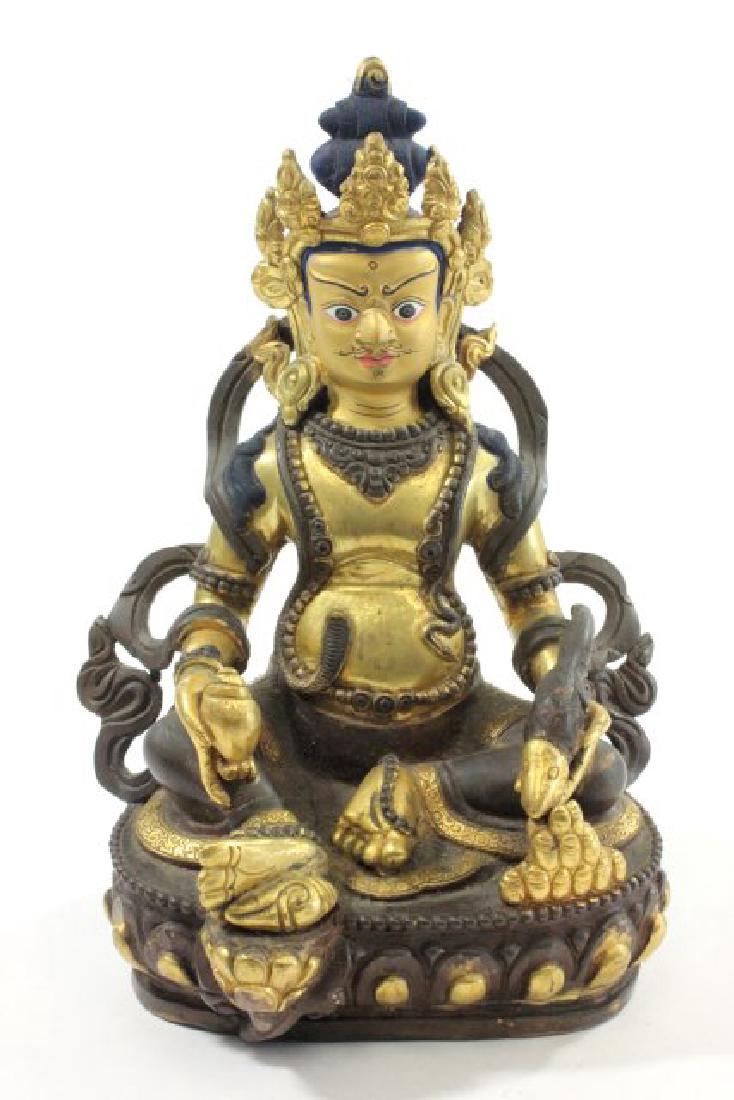 Bronze Tibetan Deity: Approx. 9".