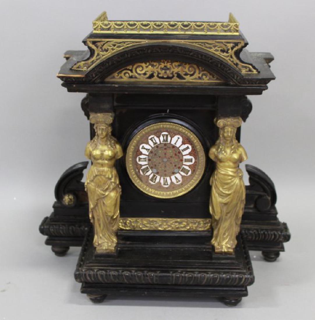 19th Century Bronze Mounted Wood Clock Face (1 of 6)