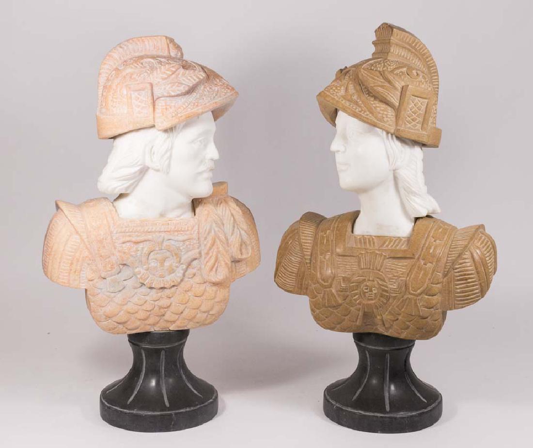 Pair Contemporary Marble Busts of Roman Soldiers (1 of 7)