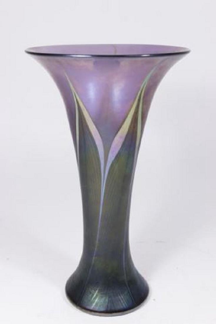 :Lundberg Studios Art Glass Vase: Signed and dated. Approx. 11" H. (6183)