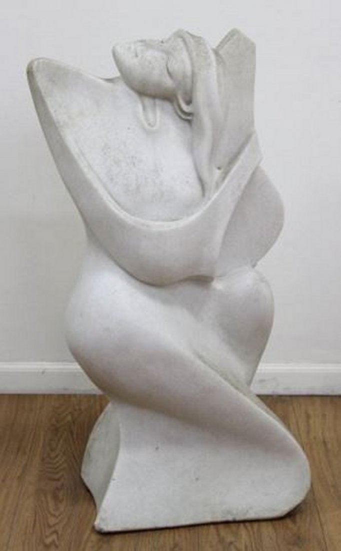 Mid Century Abstract Sculpture of a Female: Approx. 39"H