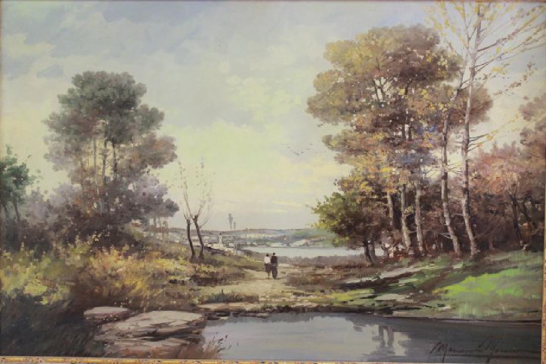 Mariano Moreno, Landscape: Oil on canvas. Mariano Moreno (1912-1990). Approx. 24" x 36" unframed, 29" x 41" framed.