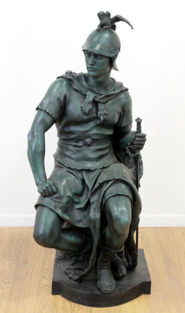 Life-Size Bronze Sculpture, Seated Soldier (1 of 6)