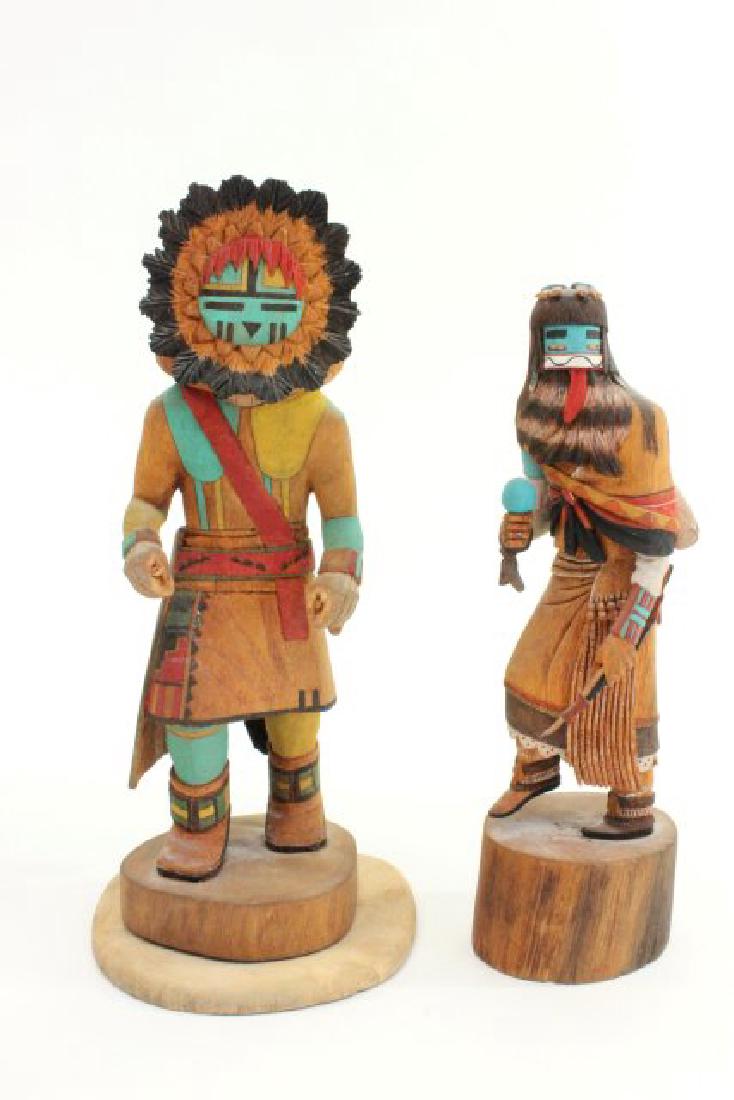 10 Kachinka Dolls, Native American: 7 are signed. Tallest approx .19", smallest approx. 3". (6232)