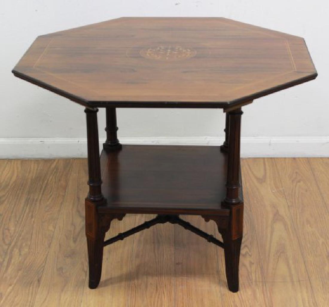English Rosewood Inlaid Side Table (1 of 4)