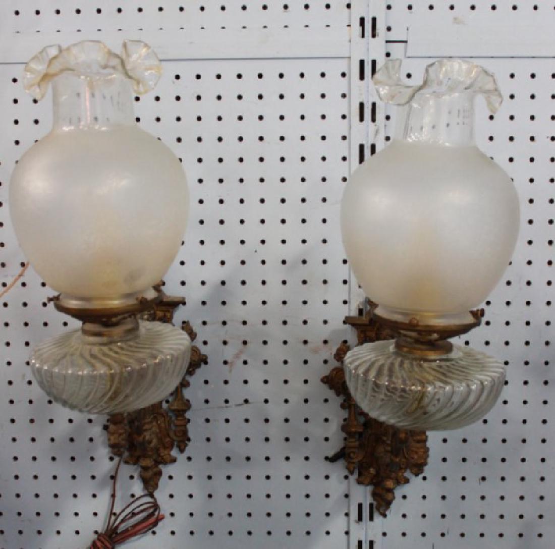 Pair Brass & Crystal Sconces (1 of 2)