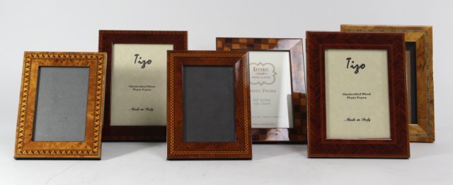 Lot 6 Italian Inlaid Wood Frames: Approx. 9 1/2" x 7 1/2".
