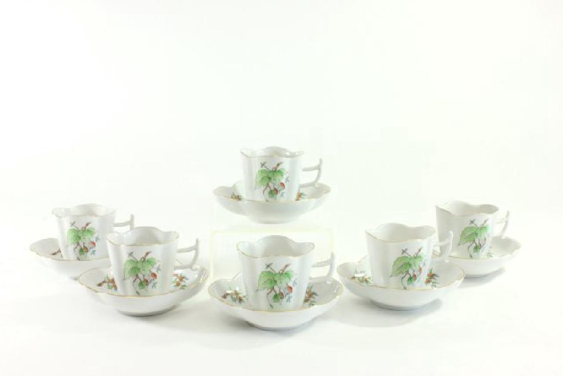 6-Piece Herend Demitasse Cups & Saucers: (6238).