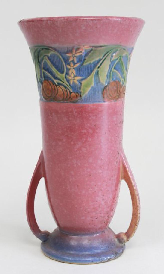 Roseville Baneda Double-Handle Vase: Approx. 12".