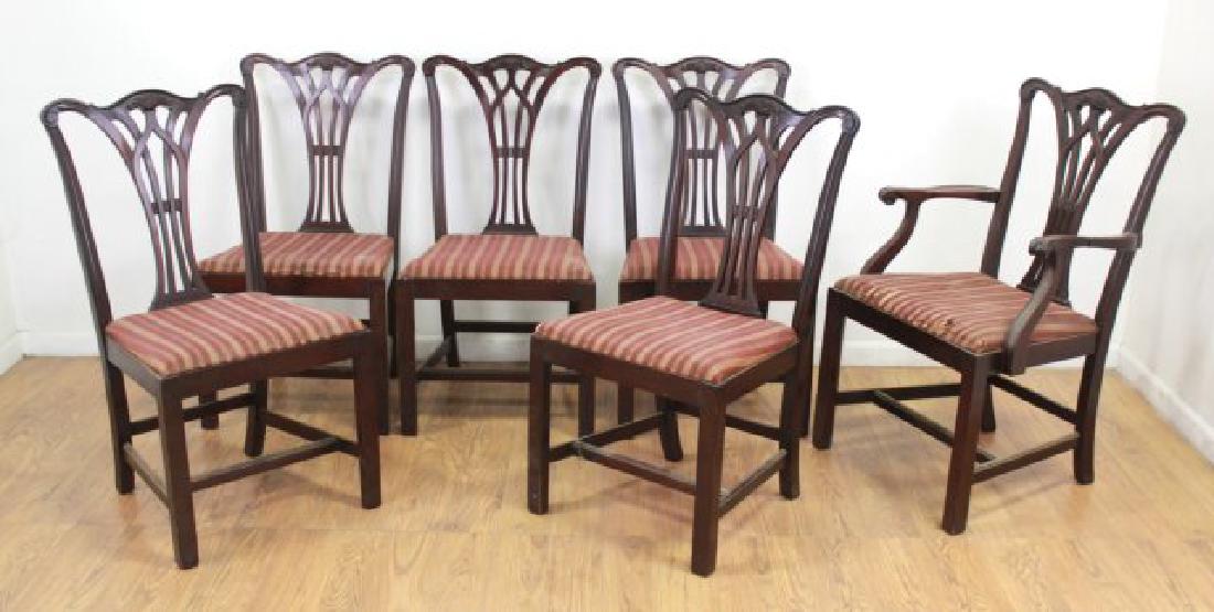 Set 6 Mahogany Chippendale Chairs (1 of 6)