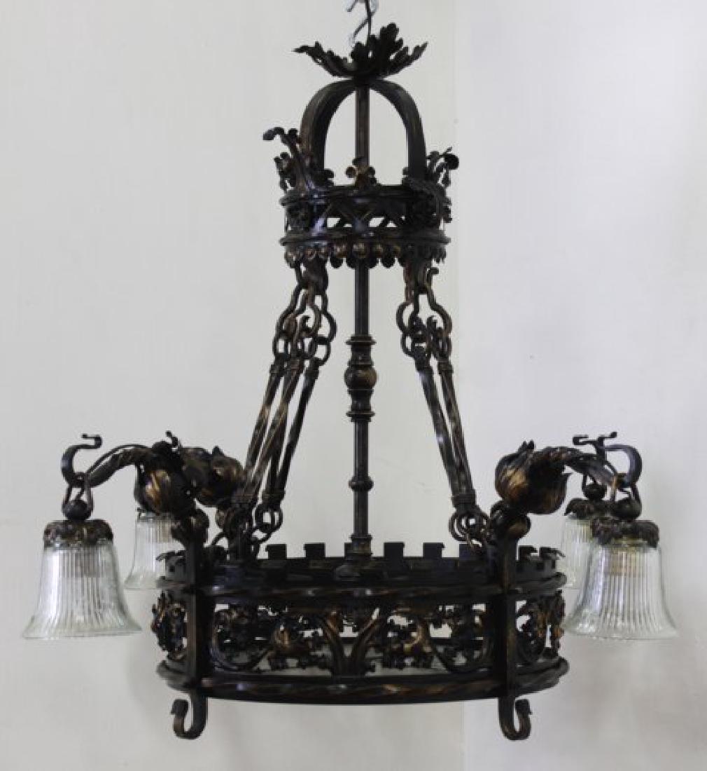 Gothic Style Wrought Iron 8-Light Chandelier (1 of 5)