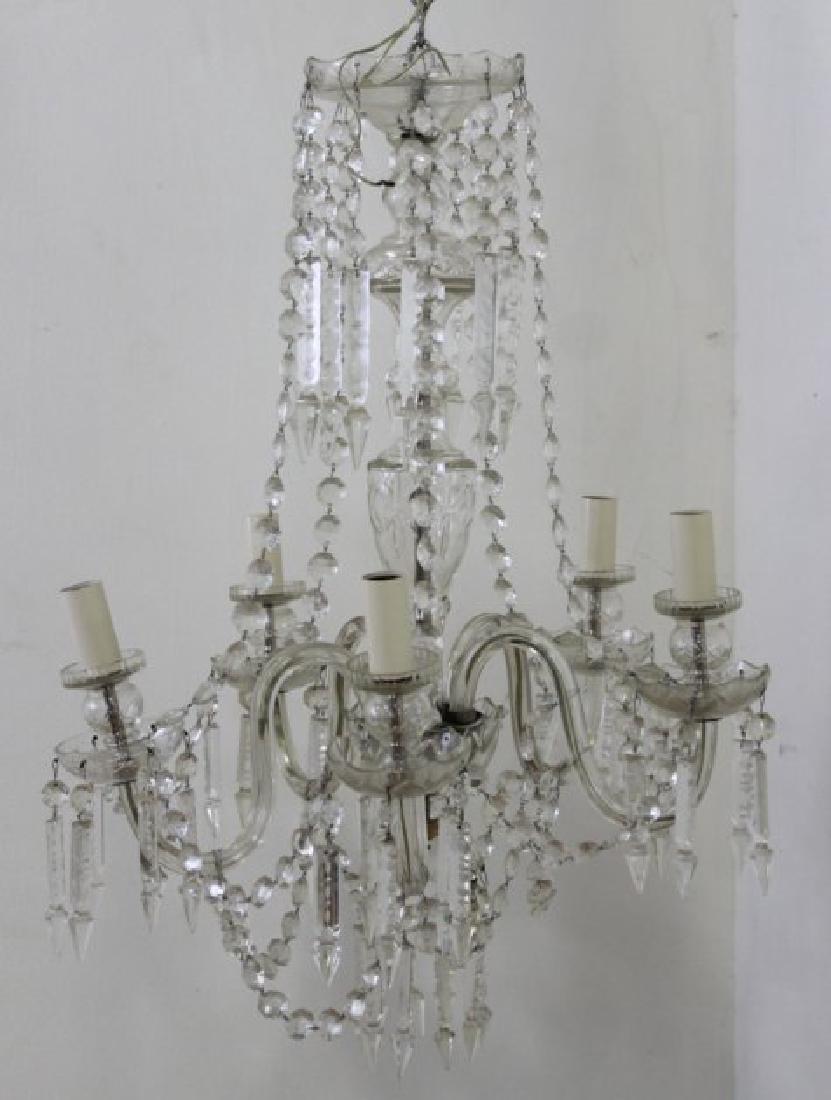 Crystal 5-Light Chandelier: Approx. 29" H x 22" W.