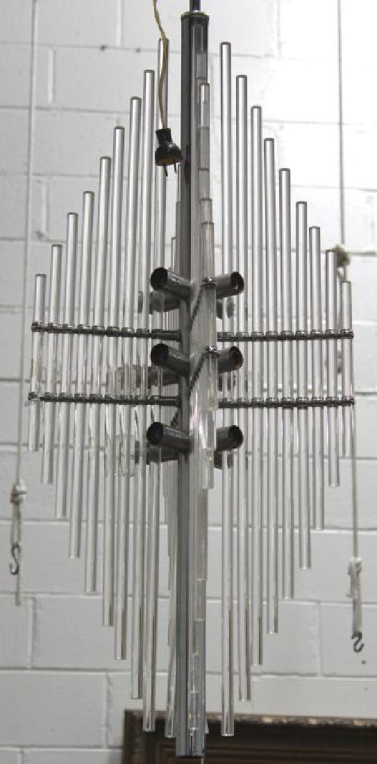Mid-Century Modern Lucite Chandelier: Approx. 40" H x 20" W.