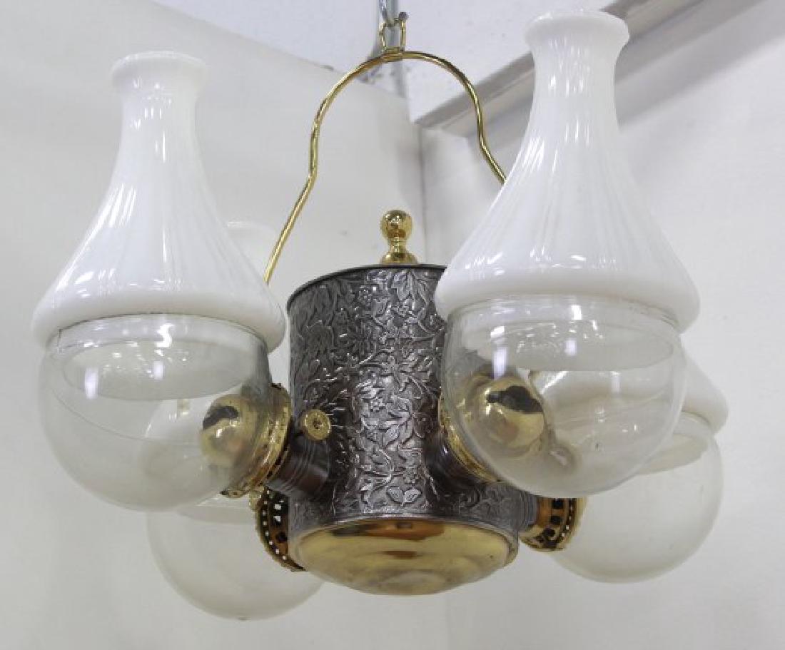 American Victorian Brass & Tin Angel Lamp (1 of 4)