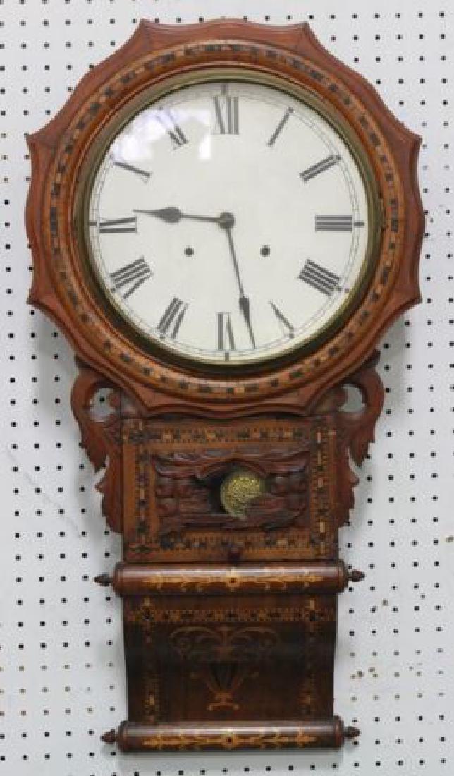 :Dutch Marquetry Inlaid 19th Century Wall Clock (1 of 3)