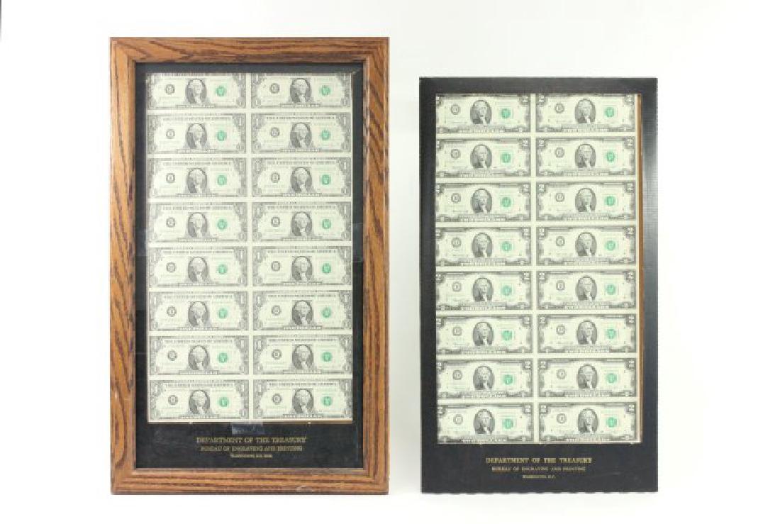 Framed Uncut Sheet 161 Dollar Bill & 162