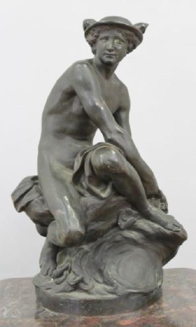 :19th Century Bronze Sculpture of Mercury: Approx. 24" H.