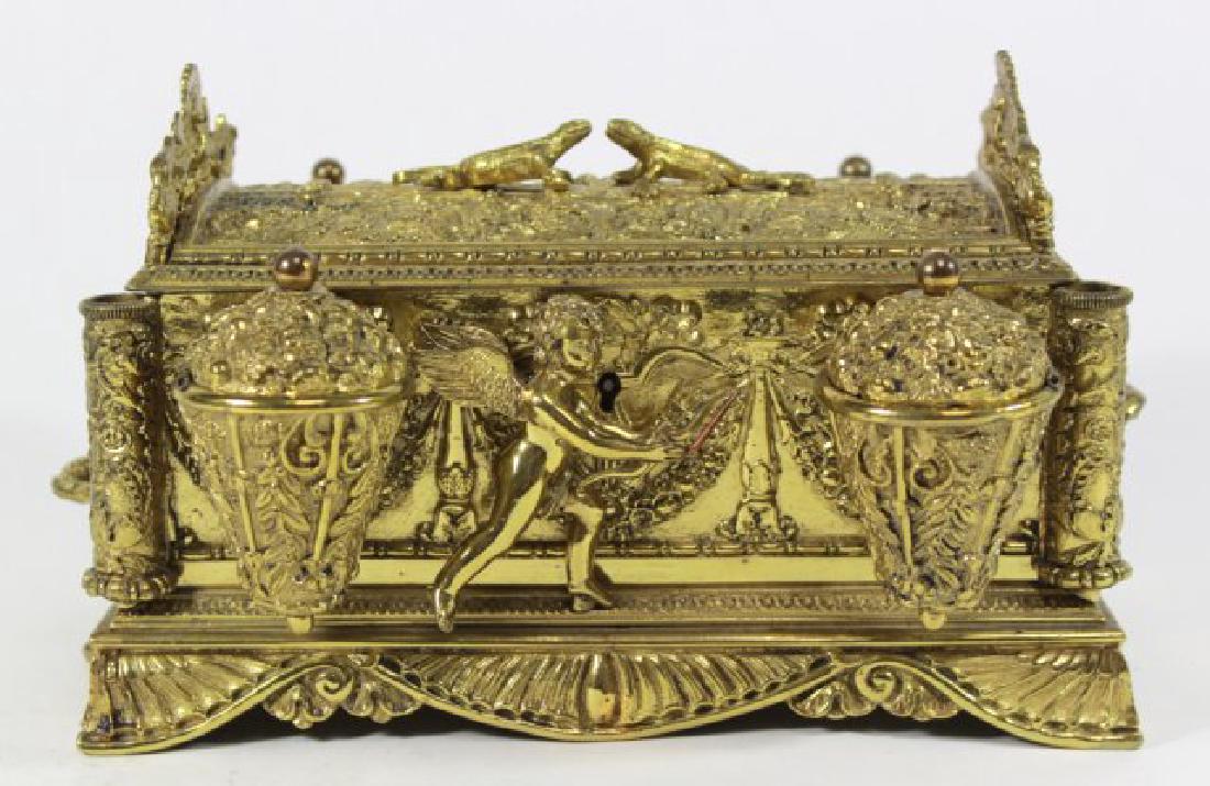 Bronze Figural Inkwell Desk Set (1 of 10)