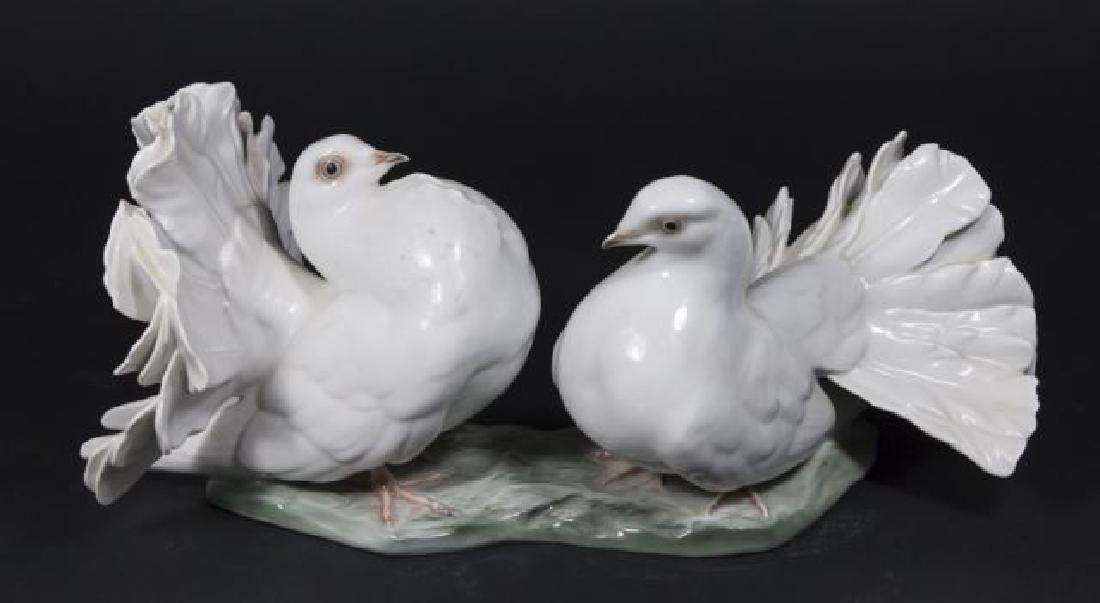 :Rosenthal Porcelain Doves: Approx. 6" H x 13 1/2" W.