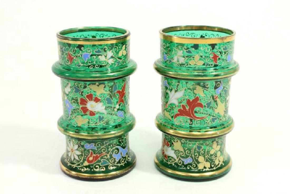 Pair Moser Vases: Approx. 5 1/4" H.