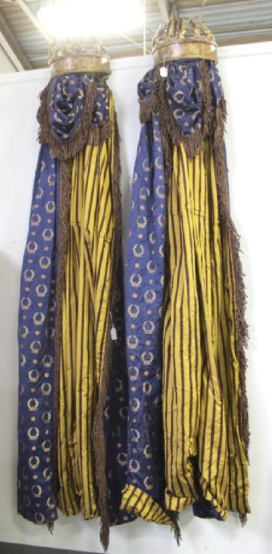 Pair Silk Over Bed Hanging Curtains (1 of 1)