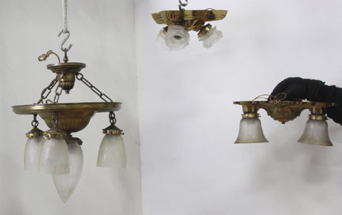 3 Art Deco Style Brass Ceiling Fixtures (1 of 5)