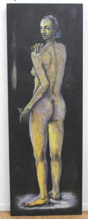 Xano Armenter, Nude: Oil on wood panel. Signed Xano upper right. Approx. 80" x 28".