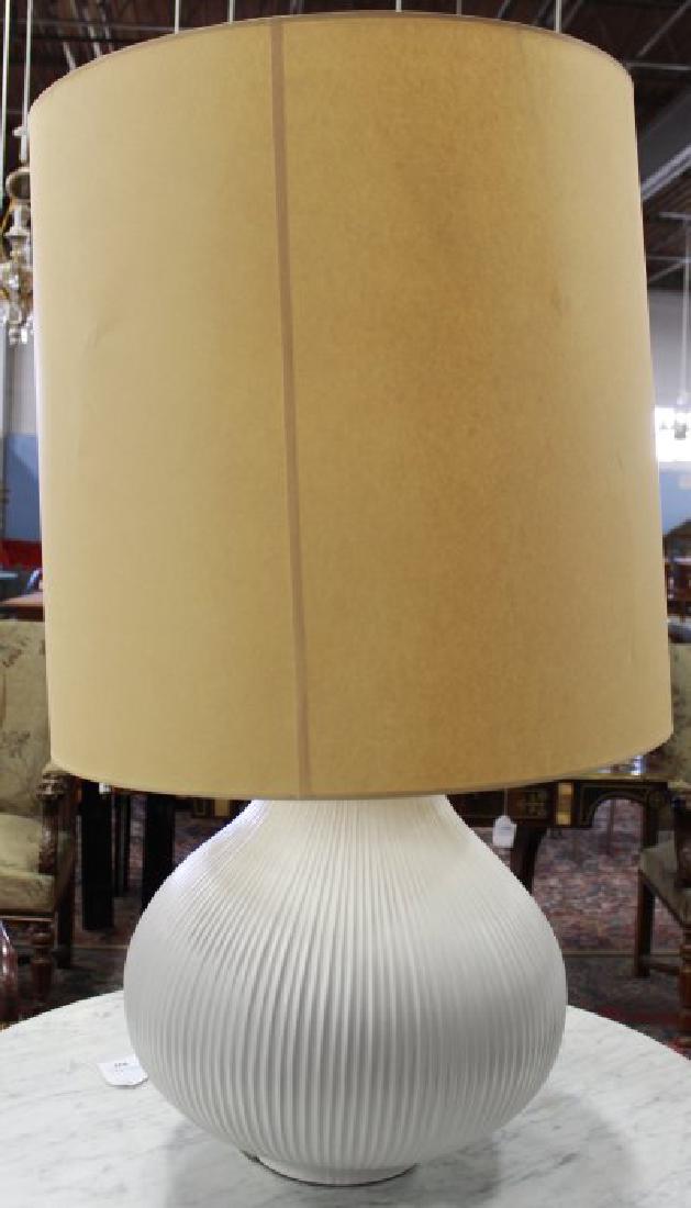 Oversized Contemporary White Ceramic Lamp (1 of 2)