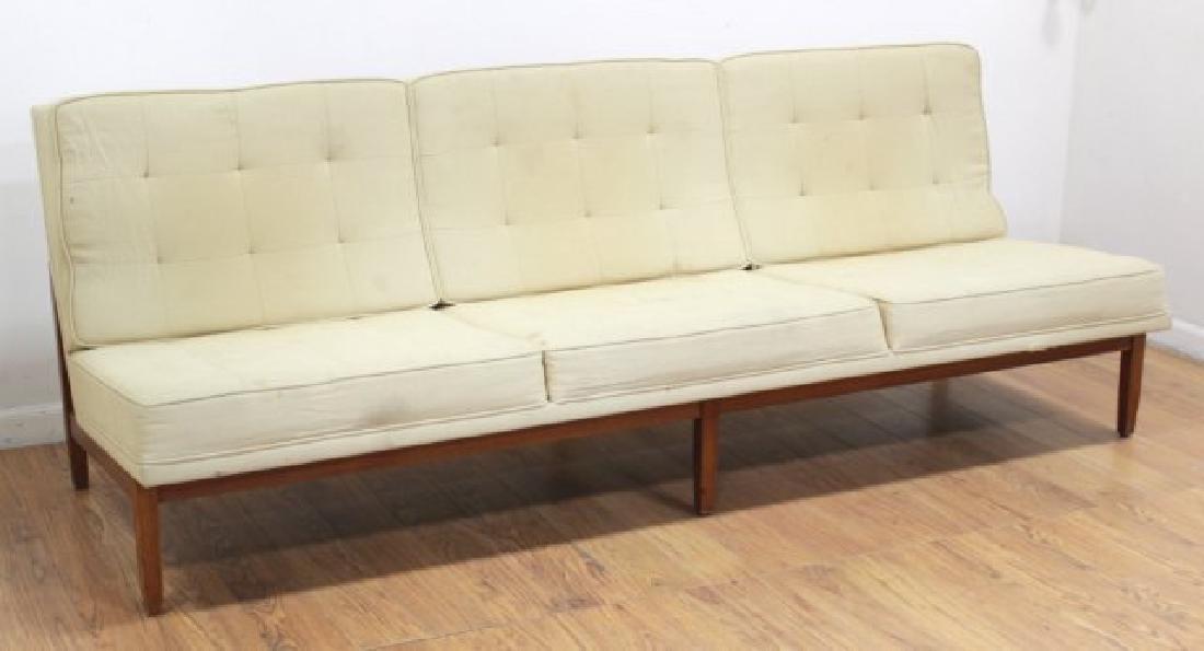 Florence Knoll Walnut Sofa: Circa 1950. Approx. 32" H x 84" W x 30" D.