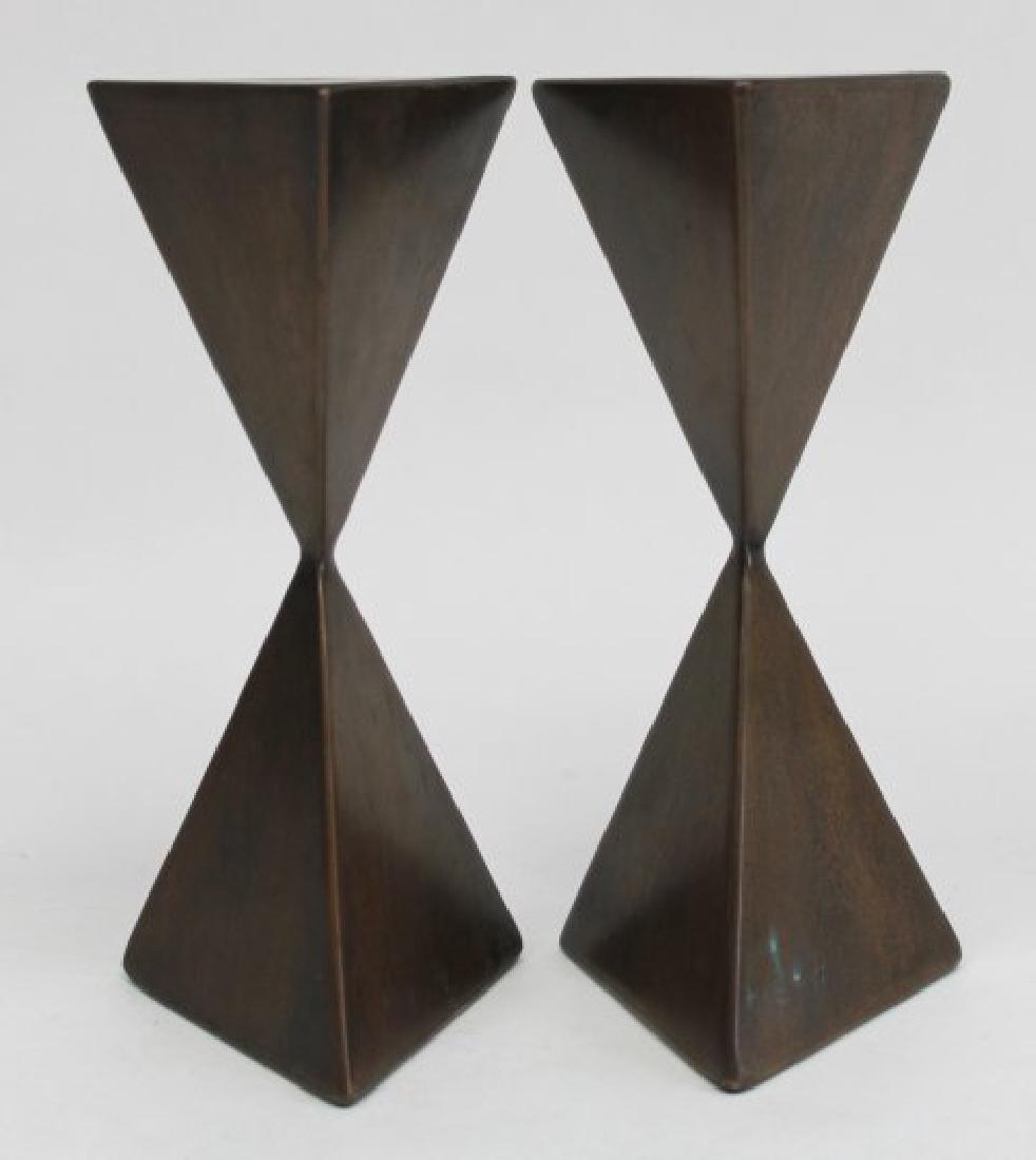 Pair Vladimir Kagan Miniature Bronze Pedestals (1 of 5)