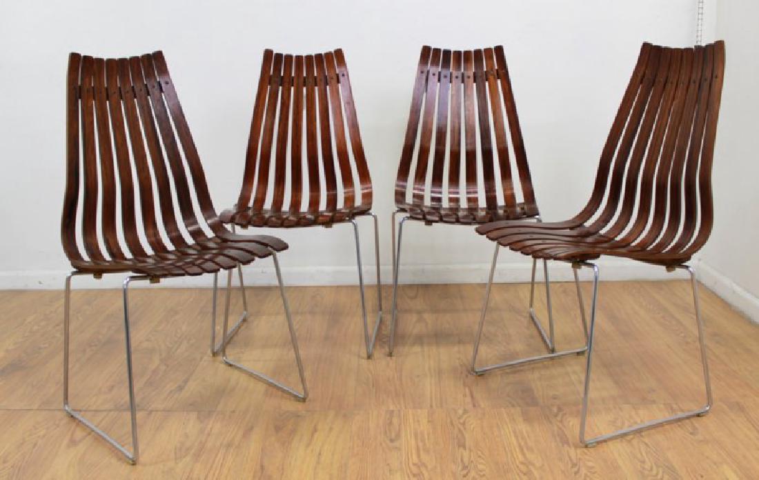 Set 4 Hans Brattrud Rosewood & Chrome Side Chairs (1 of 6)