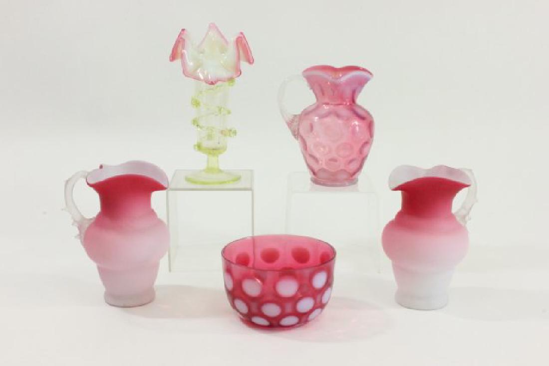 Group Lot 5 Glass Pitchers, Bowl, & Vase (1 of 5)