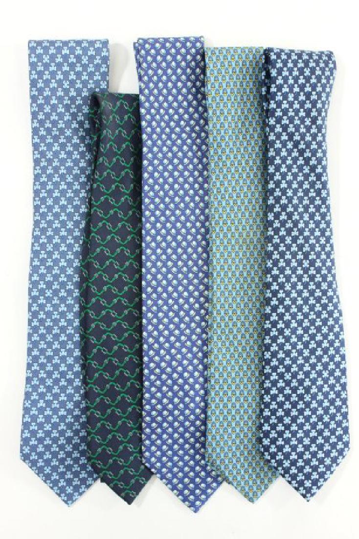 5 Hermès Paris Novelty Pattern Print Silk Ties (1 of 3)