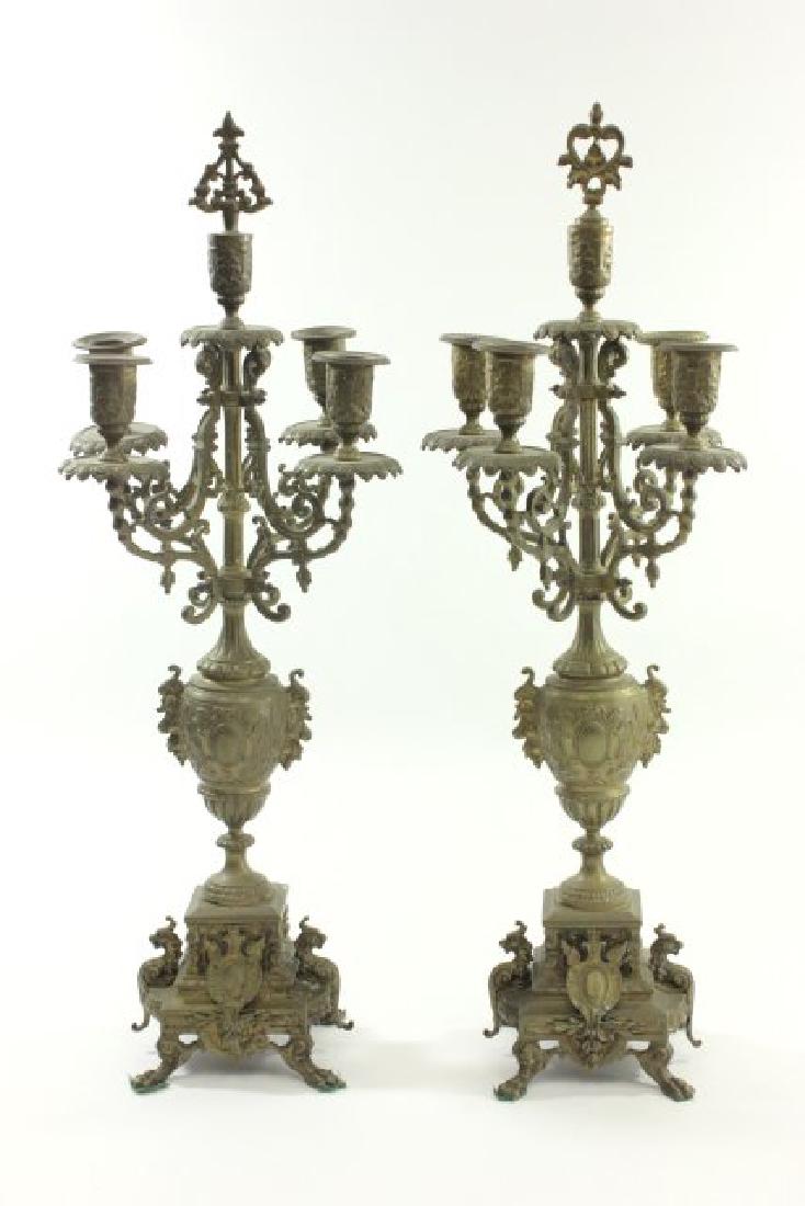 Pair Brass 5-Light Candelabra (1 of 5)