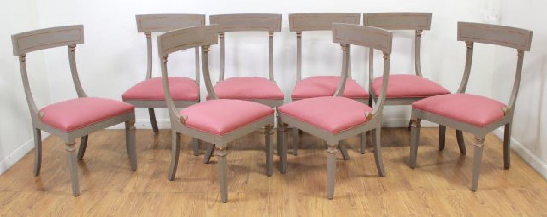 Set 8 Paint-Decorated Regency Style Chairs (1 of 6)