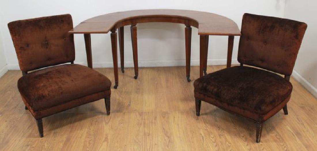 Half Moon Hunt Table/Desk & Pair Chairs (1 of 10)