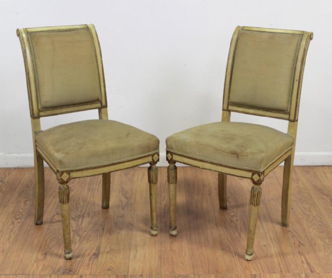 Pair Off-White Paint Decorated Side Chairs (1 of 4)