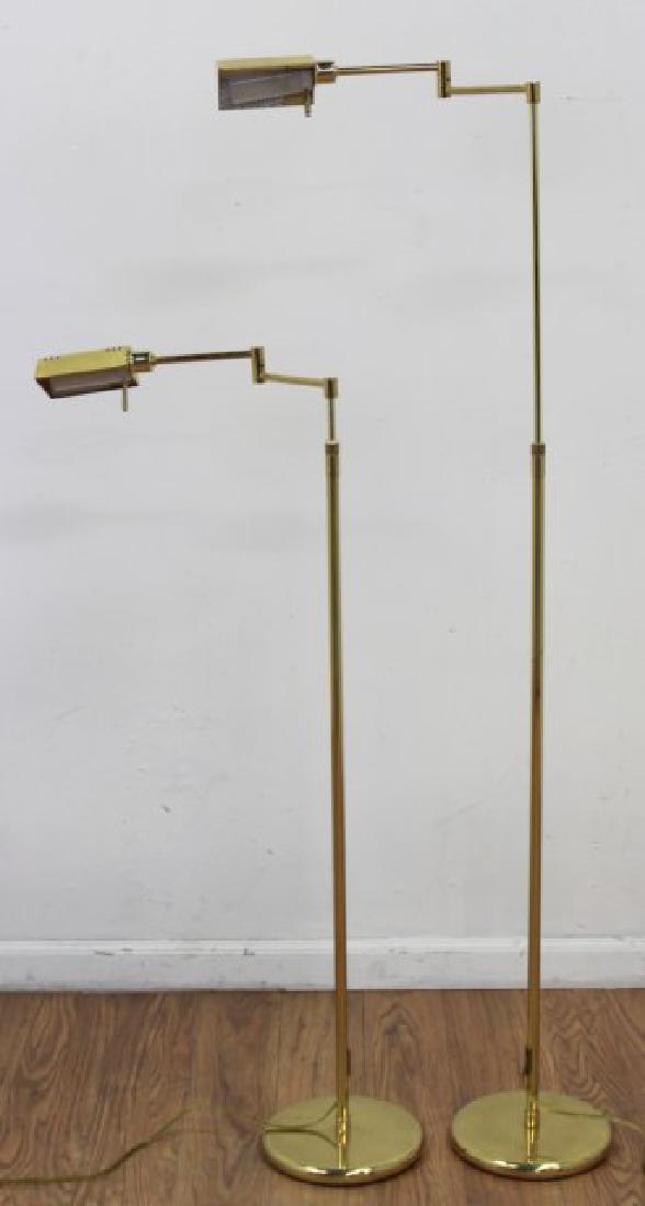 Pair Brass Adjustable Floor Lamps (1 of 5)