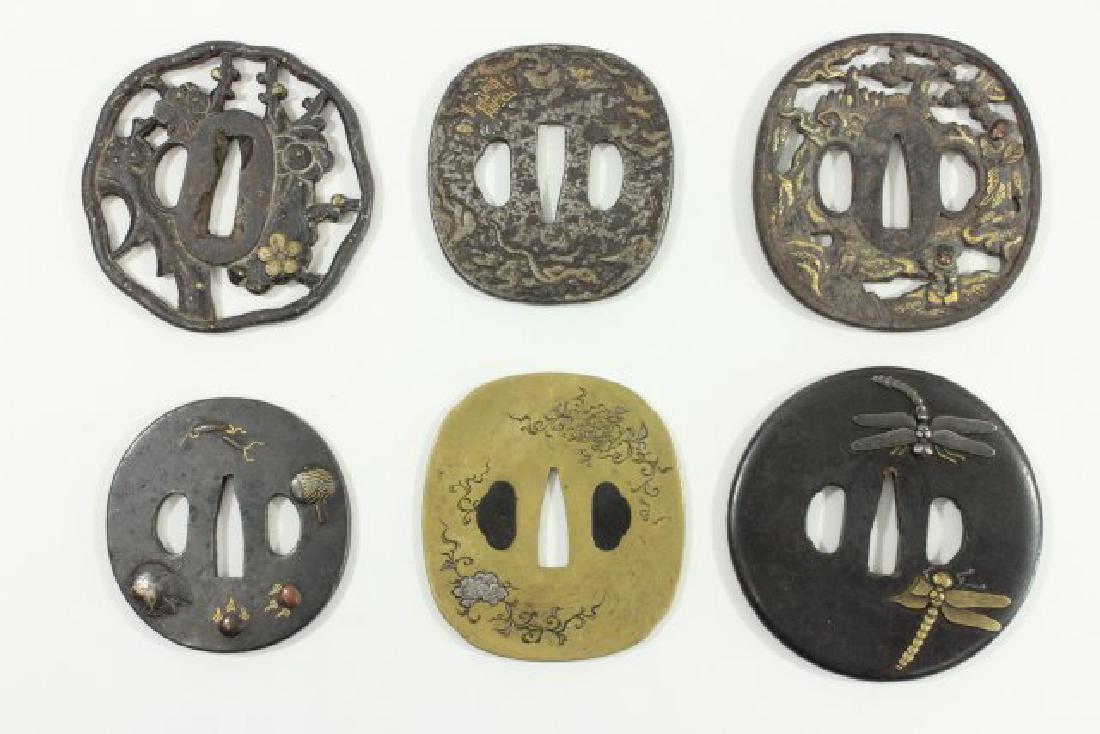 Group Lot 6 Japanese Mixed Metal Antique Tsubas (1 of 8)